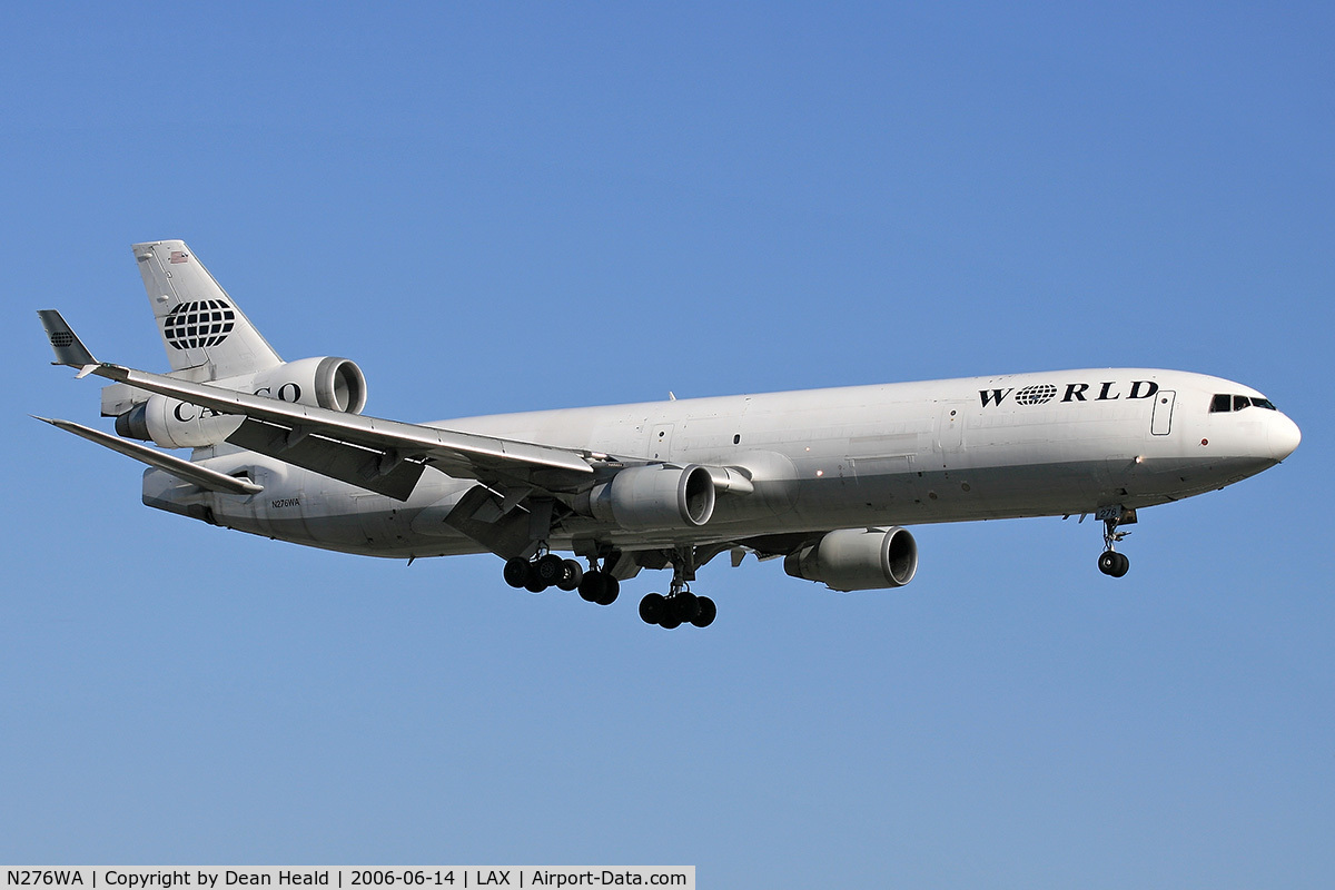 N276WA, 1995 McDonnell Douglas MD-11F C/N 48632, World Airways Cargo N276WA on final approach to RWY 24R.