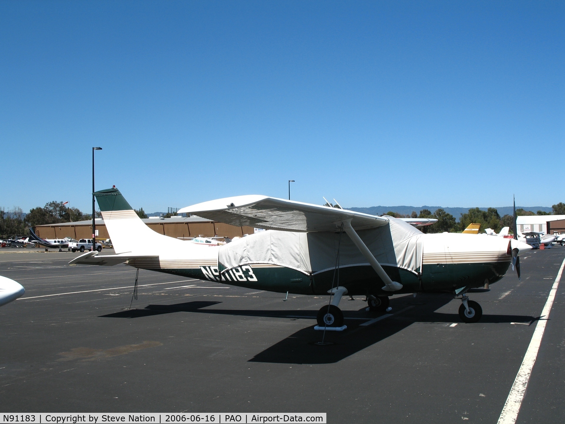 N91183, 1969 Cessna T207 C/N 20700106, 1969 Cessna T207 with cockpit cover @ Palo Alto Airport, CA