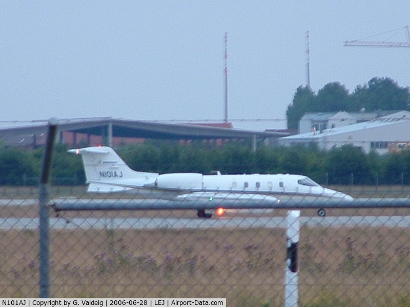 N101AJ, 1975 Gates Learjet 36 C/N 36-008, N101AJ at German airport Leipzig-Halle. Unfortunately the quality is low, because it has already been a little too dark for my FinePix S3000.