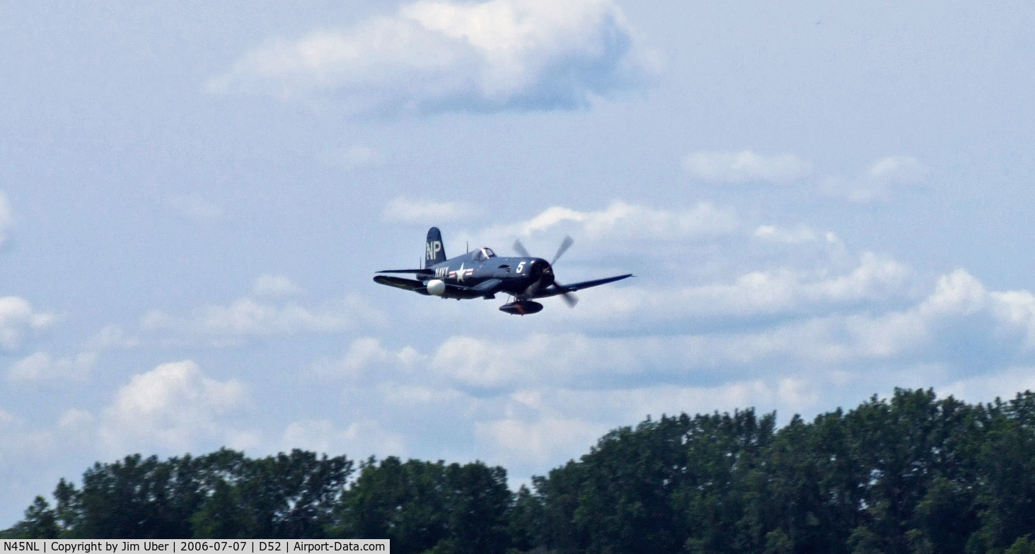 N45NL, 1951 Vought F4U-5NL Corsair C/N 124692, Beating up the field at Geneseo show