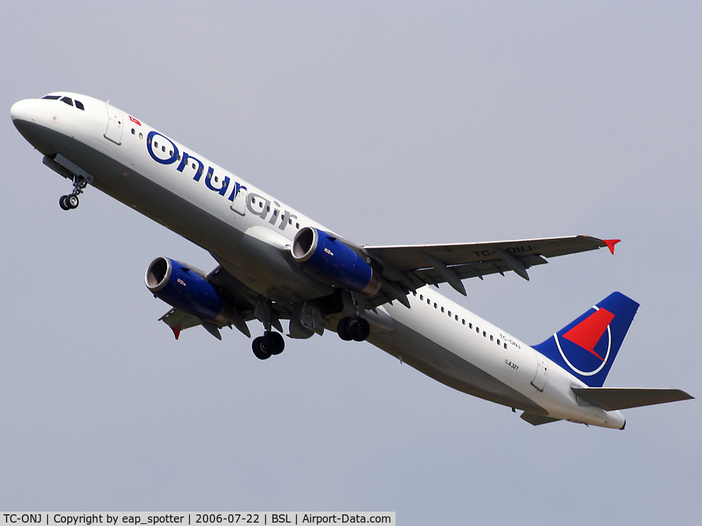 TC-ONJ, 1993 Airbus A321-131 C/N 385, Outbound to Antalya as onur-air 342