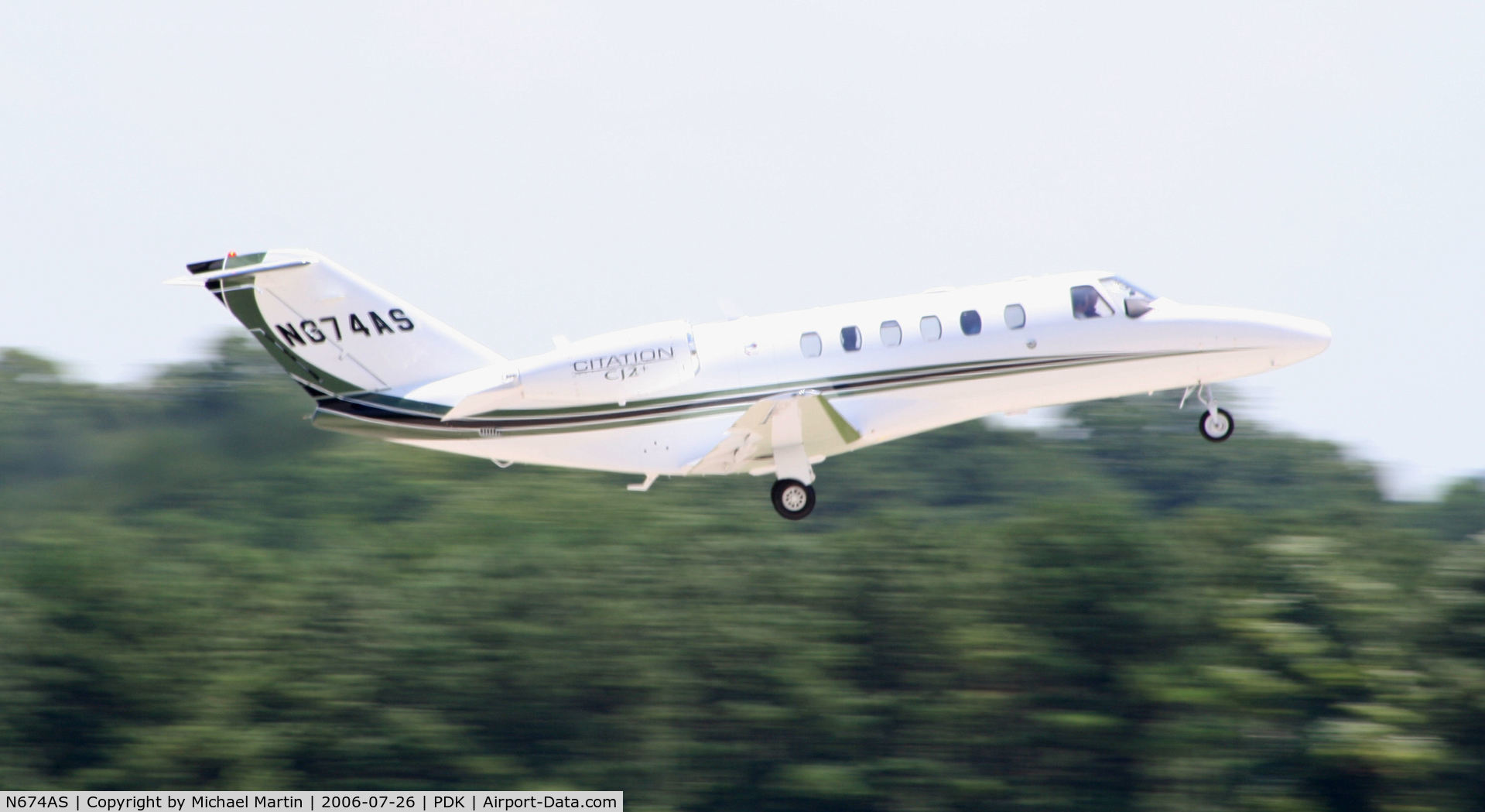 N674AS, 2006 Cessna 525A CitationJet CJ2+ C/N 525A0307, Departing 20L enroute to DTO