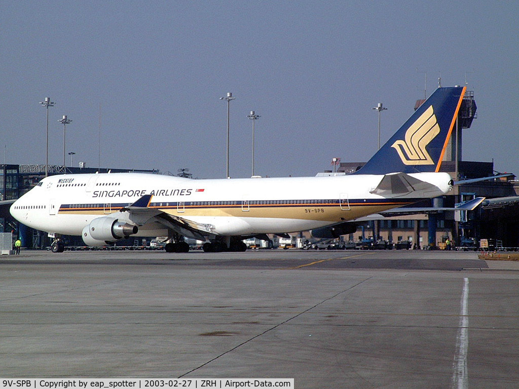 9V-SPB, 1994 Boeing 747-412 C/N 26551, ready to taxi to holding point