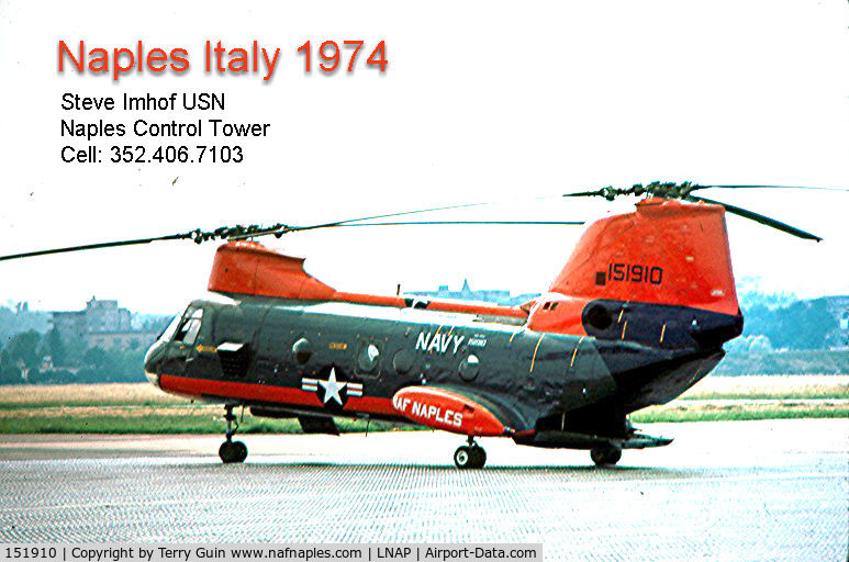 151910, Boeing Vertol CH-46D Sea Knight C/N 2058, Tarmac NAF Naples ITaly