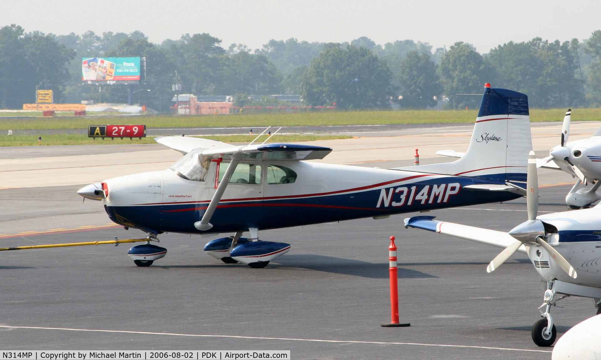 N314MP, 1958 Cessna 182B Skylane C/N 51634, Tied Down @ Mercury Air Center with other A/C