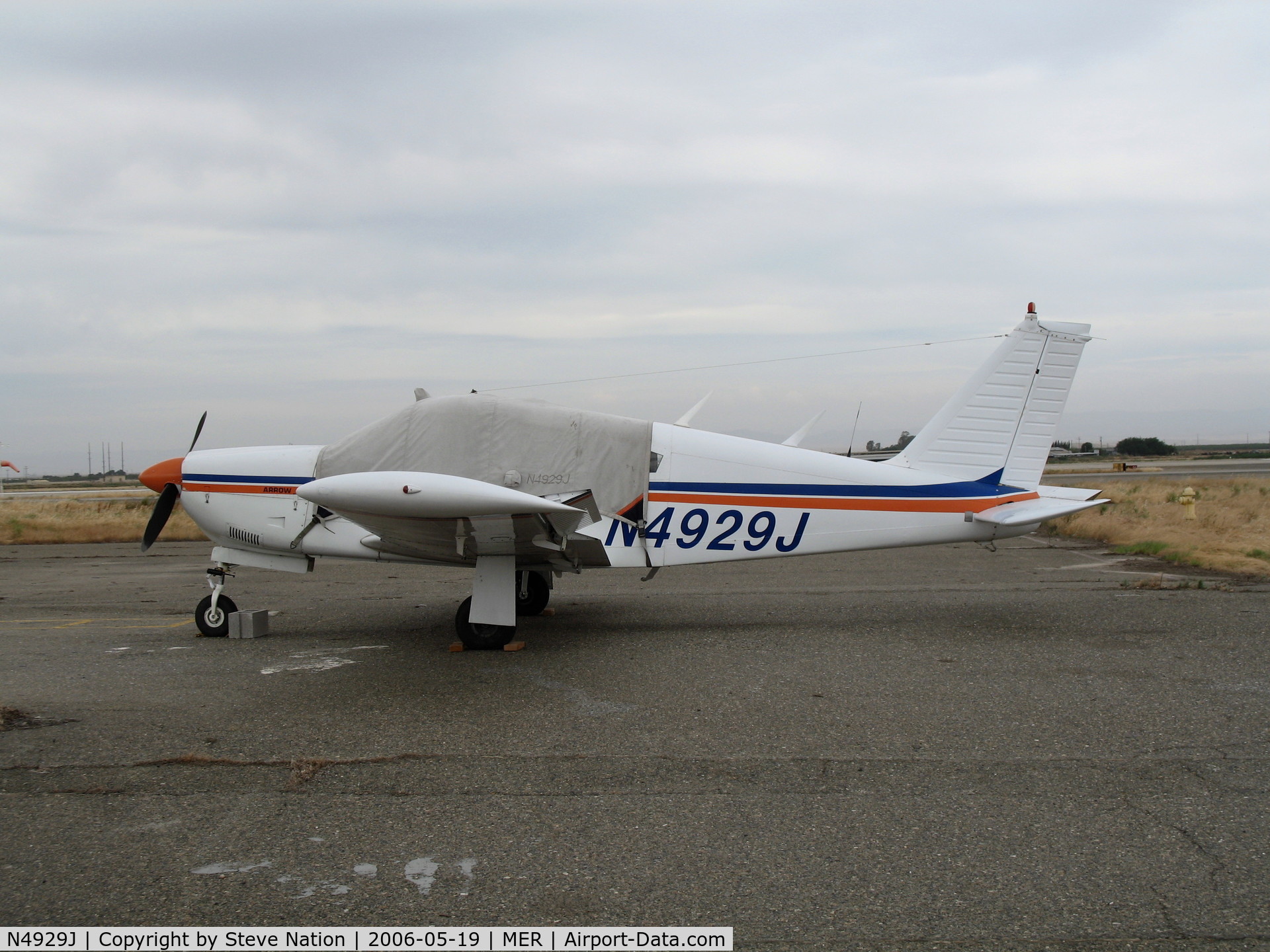 N4929J, 1968 Piper PA-28R-180 Cherokee Arrow C/N 28R-30650, 1968 Piper PA-28R-180 in lousy weather @ Castle AFB, CA