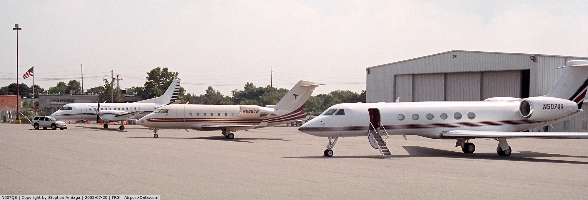 N507QS, 2000 Gulfstream Aerospace G-V C/N 625, Typical busy day at Atlantic, G-V, CL-600 & Saab 340