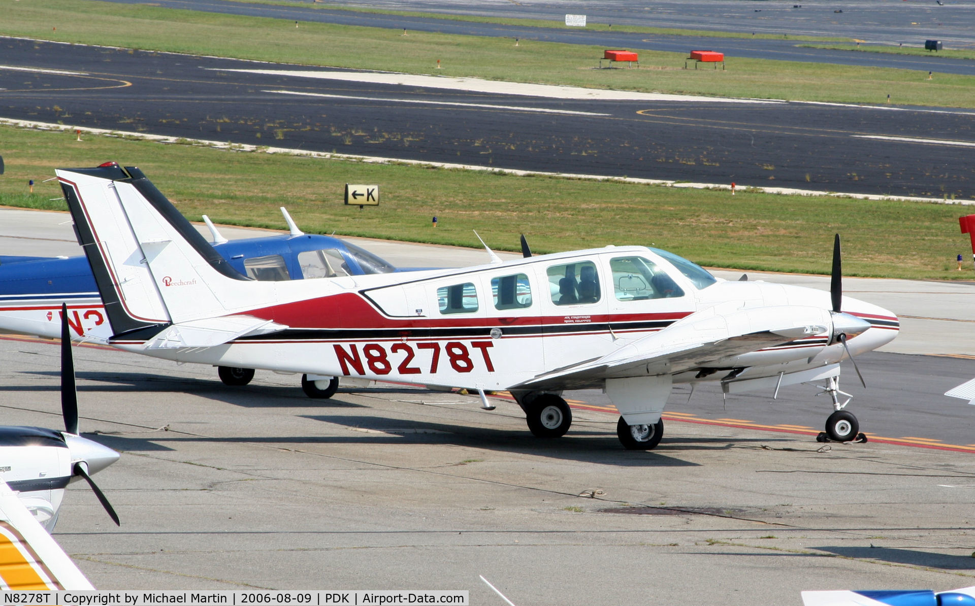 N8278T, 1992 Beech 58 Baron C/N TH-1672, Tied down @ Epps with other aircraft