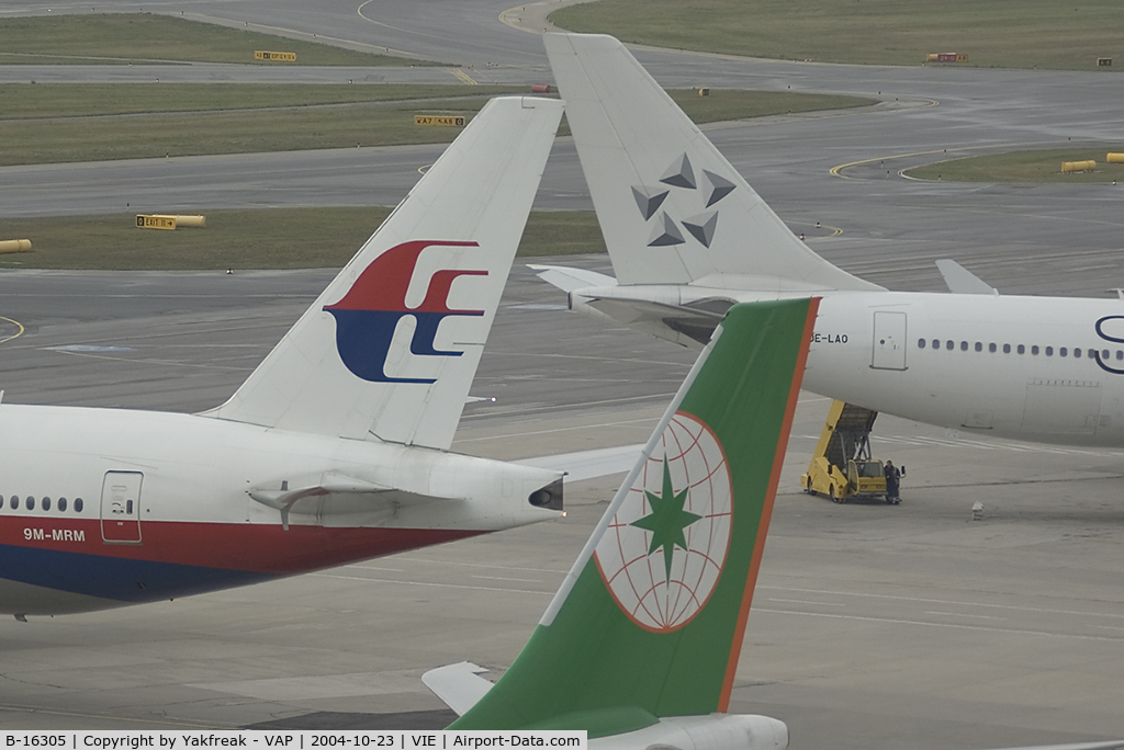 B-16305, 2003 Airbus A330-203 C/N 573, Eva Air Airbus A330-200 together with 9M-MRM and OE-LAO