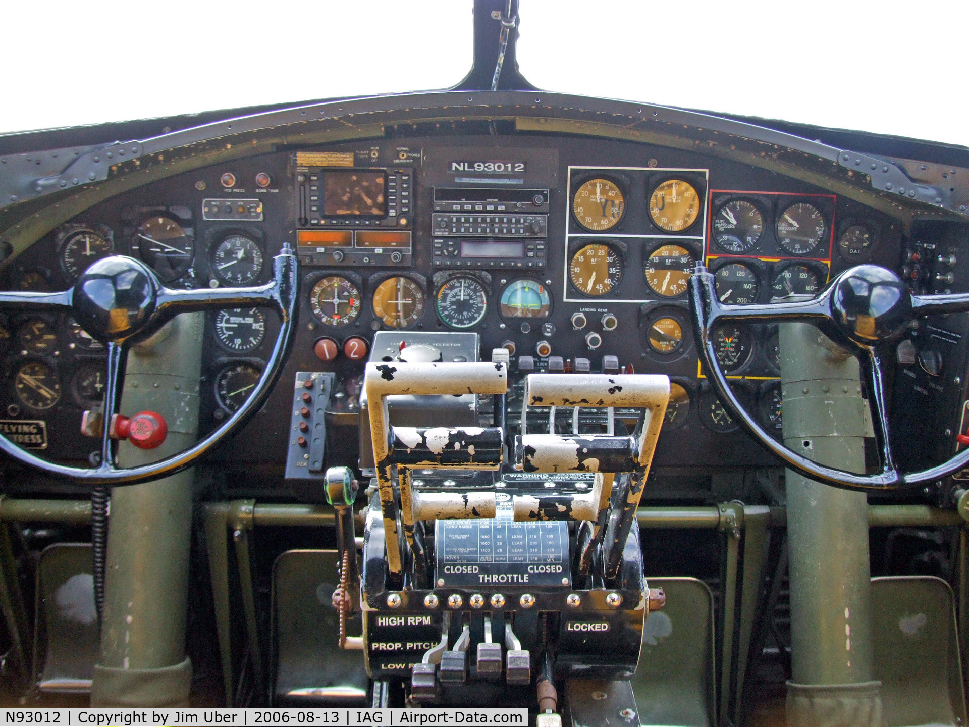 N93012, 1944 Boeing B-17G-30-BO Flying Fortress C/N 32264, Cockpit view of Collings Foundation's 