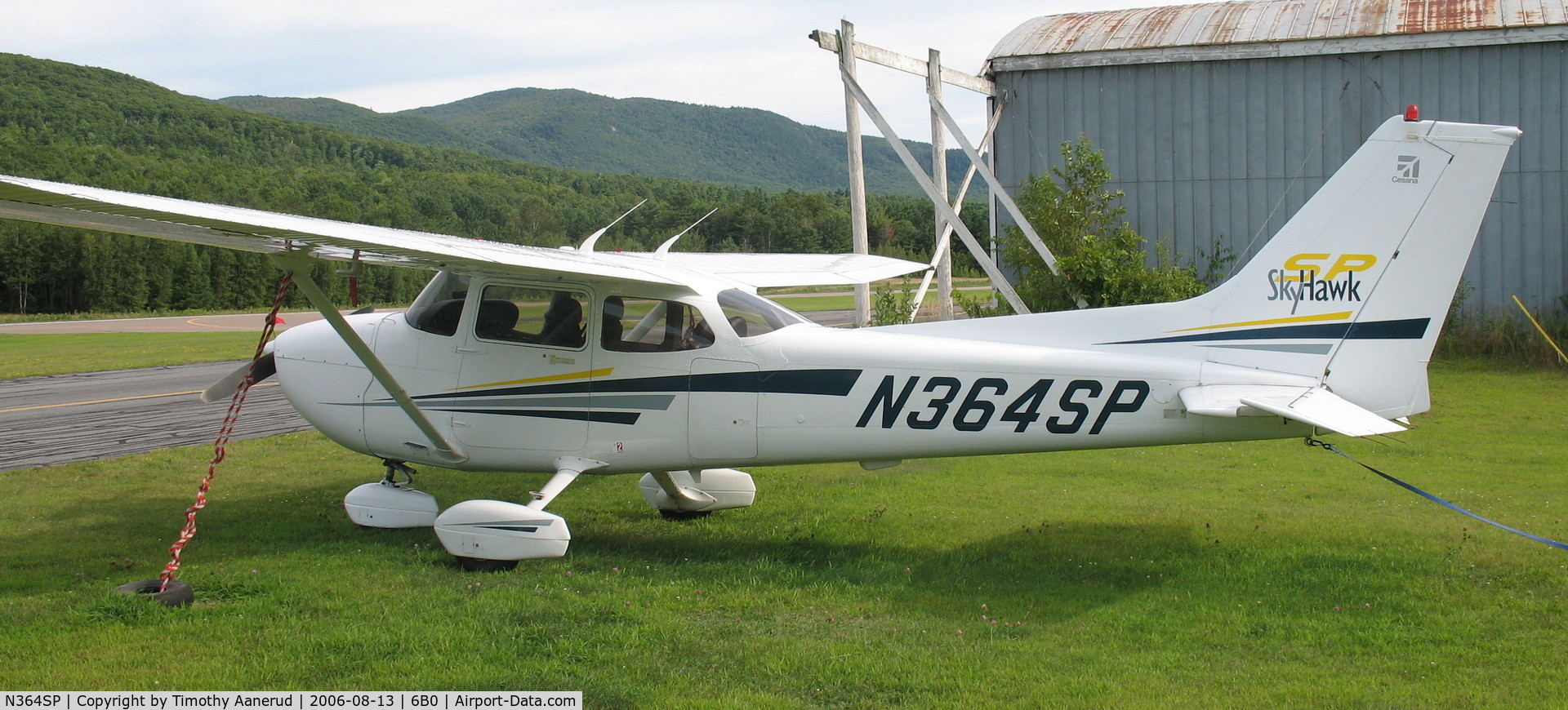 N364SP, 2001 Cessna 172S C/N 172S8782, Tied down at Middlebury State, VT