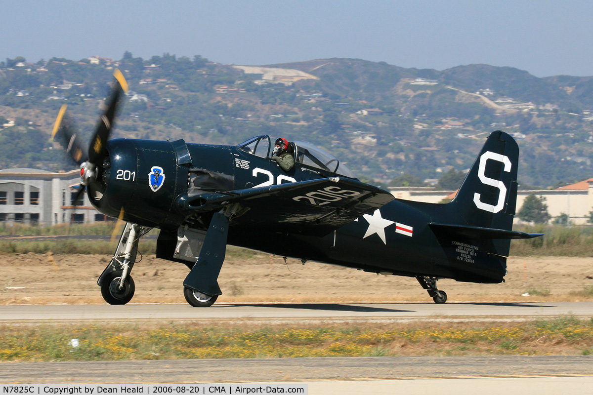 N7825C, 1948 Grumman F8F-2 (G58) Bearcat C/N D.1227, 1948 Grumman F8F-2 Bearcat taxiing out prior to her main act at the 2006 EAA Camarillo Airshow.