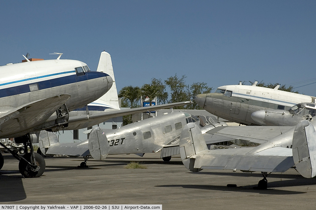 N780T, 1979 Douglas DC-3 C/N 20865, Tolair Ramp overview with DC3, Beech 18 and a single Convair