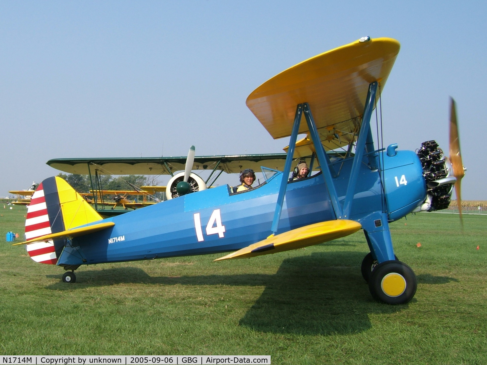 N1714M, 1951 Boeing E75 C/N 75-8666, Owner and Wife at Galesburg, IL National Stearman Fly In