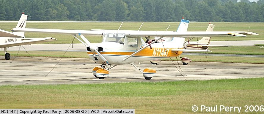 N11447, 1973 Cessna 150L C/N 15075429, Bright colors, this time from the port side