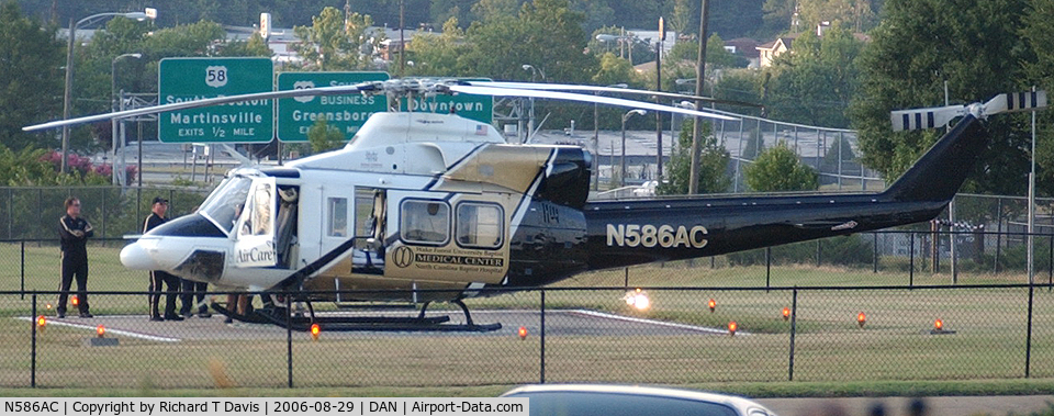 N586AC, 1990 Bell 412 C/N 36009, 1990 Bell 412 at Danville Lifesaving Crew Heliport  in Va.
