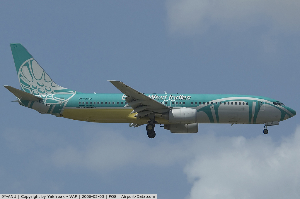 9Y-ANU, 2000 Boeing 737-8Q8 C/N 28235, BWIA Boeing 737-800