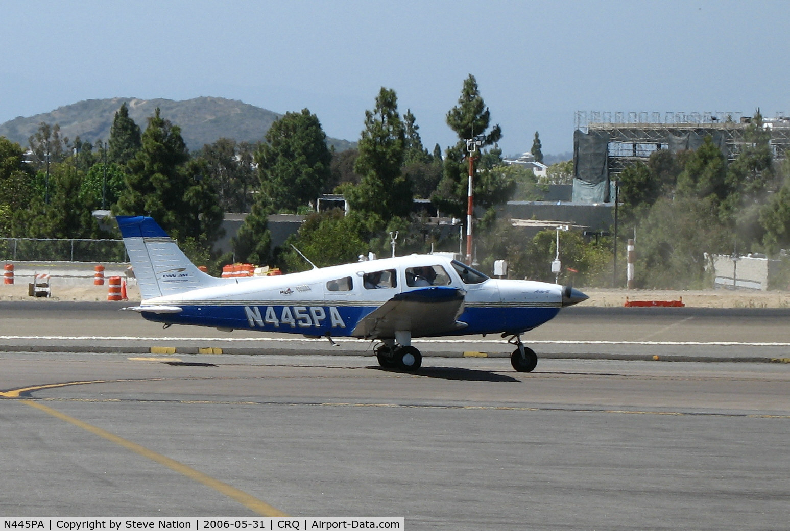 N445PA, 2001 Piper PA-28-181 C/N 2843500, Pan Am Flight Training 2001 Piper PA-28-181 (w/titles) taxying @ McClellan-Palomar Airport, CA