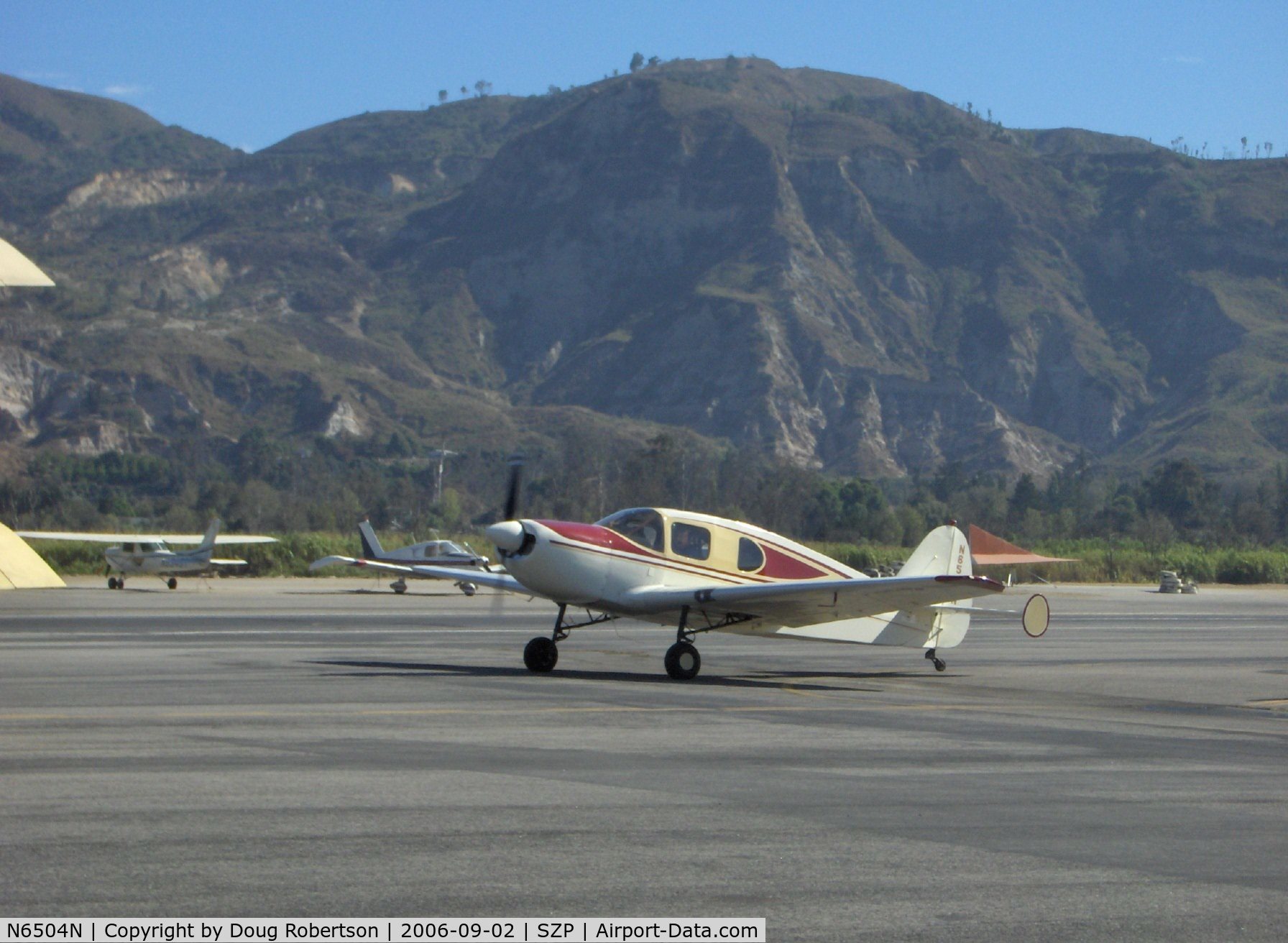 N6504N, 1949 Bellanca 14-13-3 Cruisair Senior C/N 1621, 1949 Bellanca 14-13-3 CRUISAIR SENIOR, Franklin 6A4-150-B3 150 Hp, taxi to Runway 22