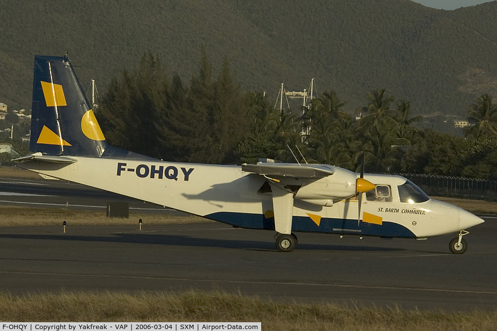 F-OHQY, 1991 Pilatus Britten-Norman BN-2A-20 Islander C/N 2251, St. Barth Commuter BN2 Islander