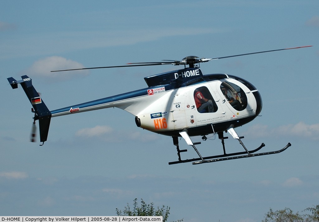 D-HOME, Hughes 500D (369D) C/N 129-0628, Hahn Helicopters at Pirmasens/Germany