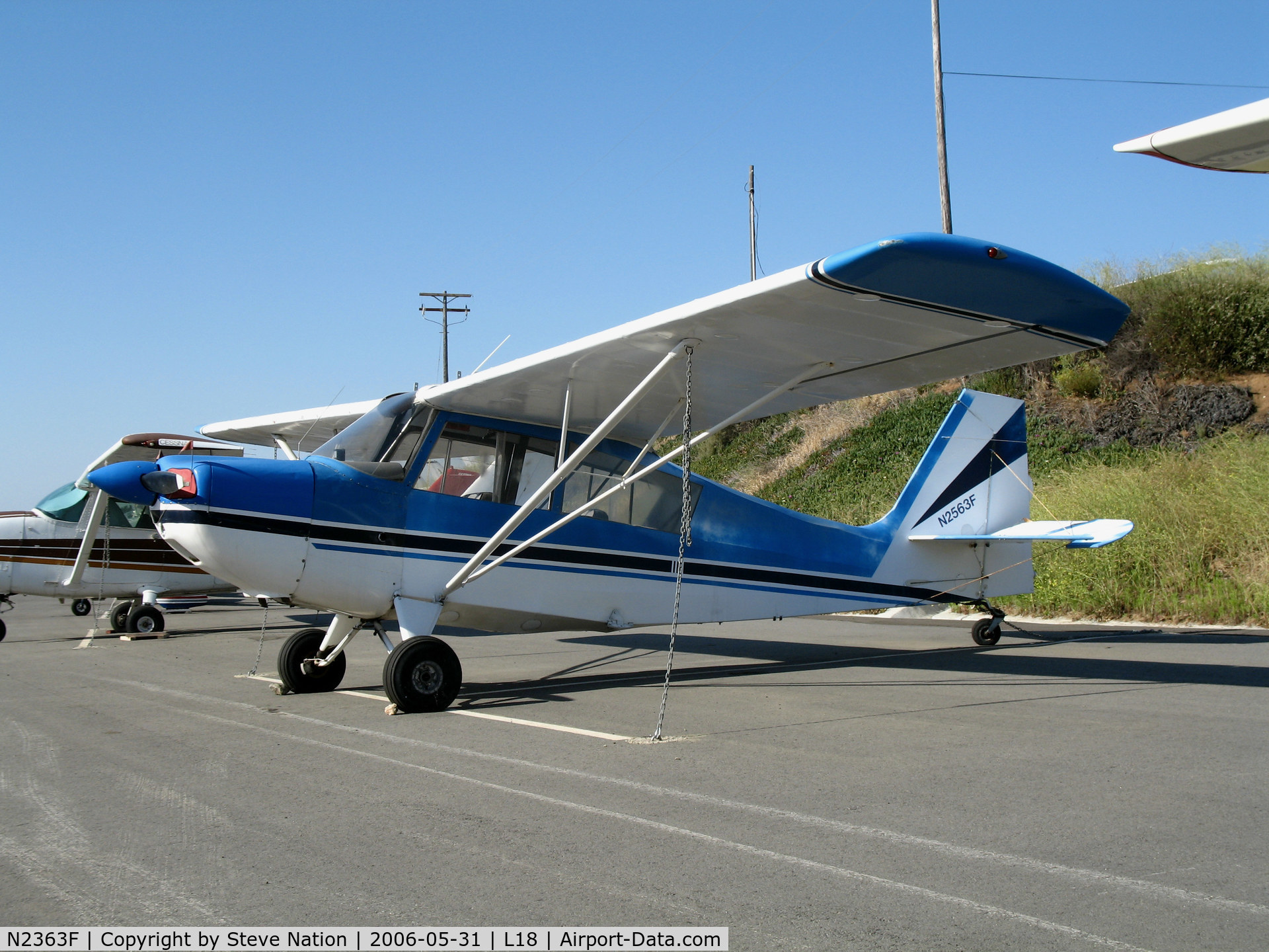 N2363F, 1964 Cessna 210E Centurion C/N 21058563, 1966 Champion 7ECA @ Fallbrook Community Airpark Airport (!), CA