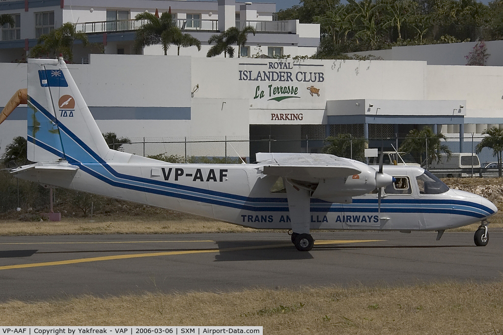 VP-AAF, 1980 Pilatus Britten-Norman BN-2B-21 Islander C/N 2024B, Trans Anguilla Airways BN2 Islander