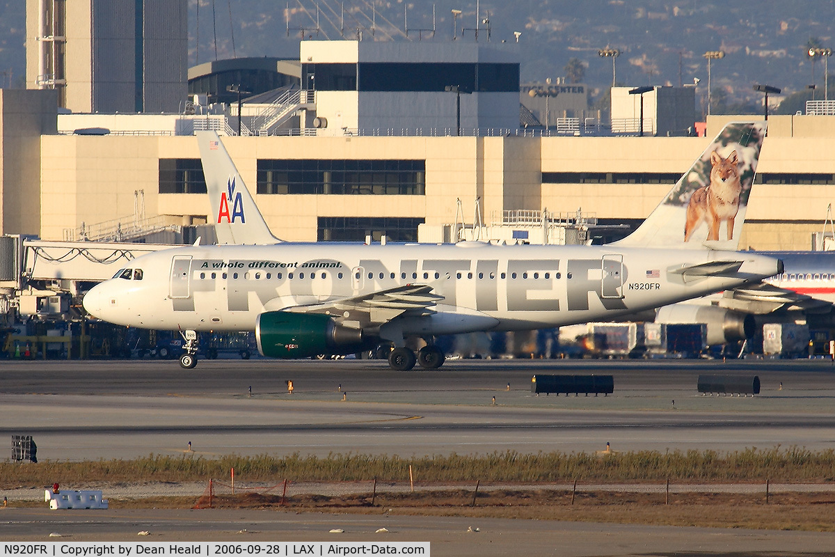 N920FR, 2003 Airbus A319-111 C/N 1997, Late in the day, Frontier Airlines N920FR 