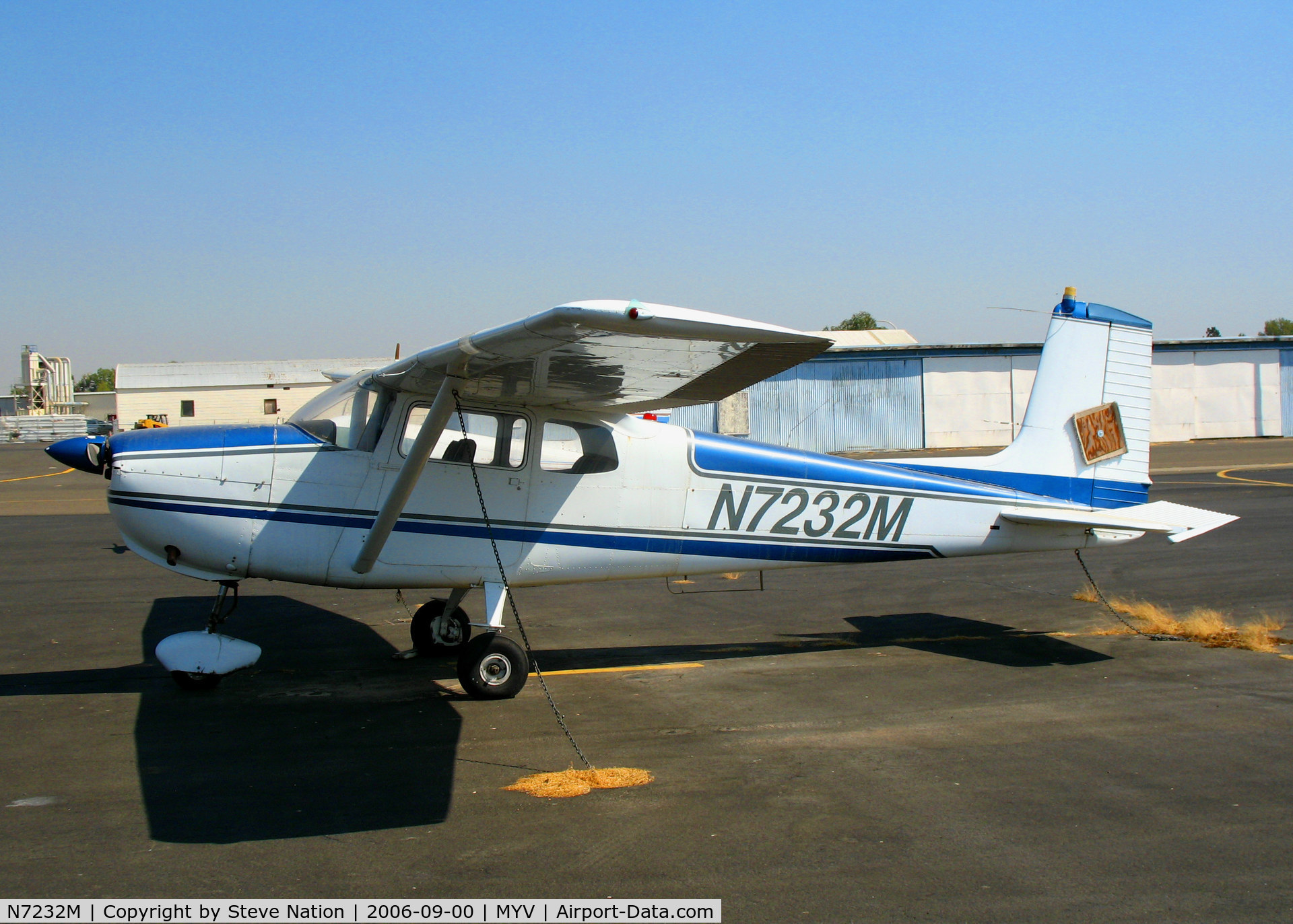 N7232M, 1958 Cessna 175 Skylark C/N 55532, 1958 straight-tail Cessna 175from Denver, CO @ Yuba County Airport (Marysville), CA
