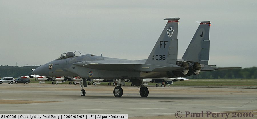 81-0036, 1981 McDonnell Douglas F-15C Eagle C/N 0776/C219, Taxiing out to start her single-ship demo