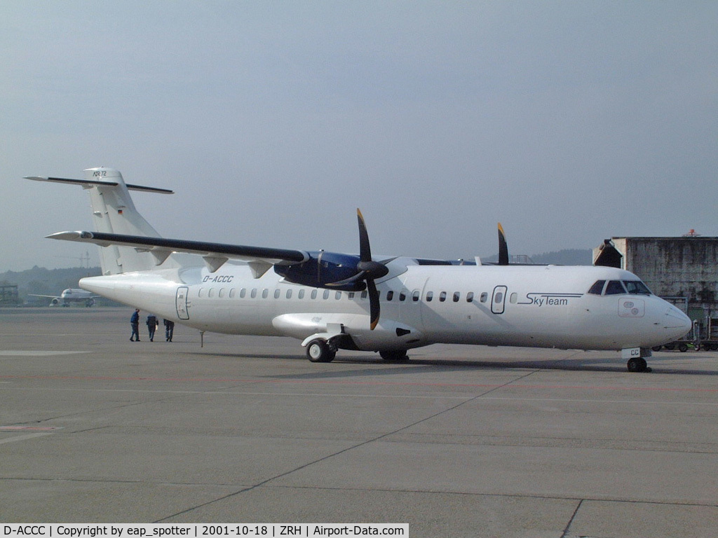 D-ACCC, 1993 ATR 72-212 C/N 379, parked in technical area