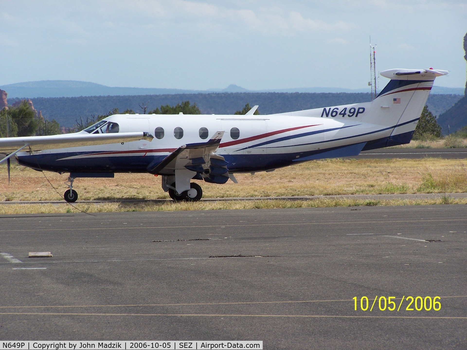 N649P, 2005 Pilatus PC-12/45 C/N 649, Sedona Airport, Ready for take off