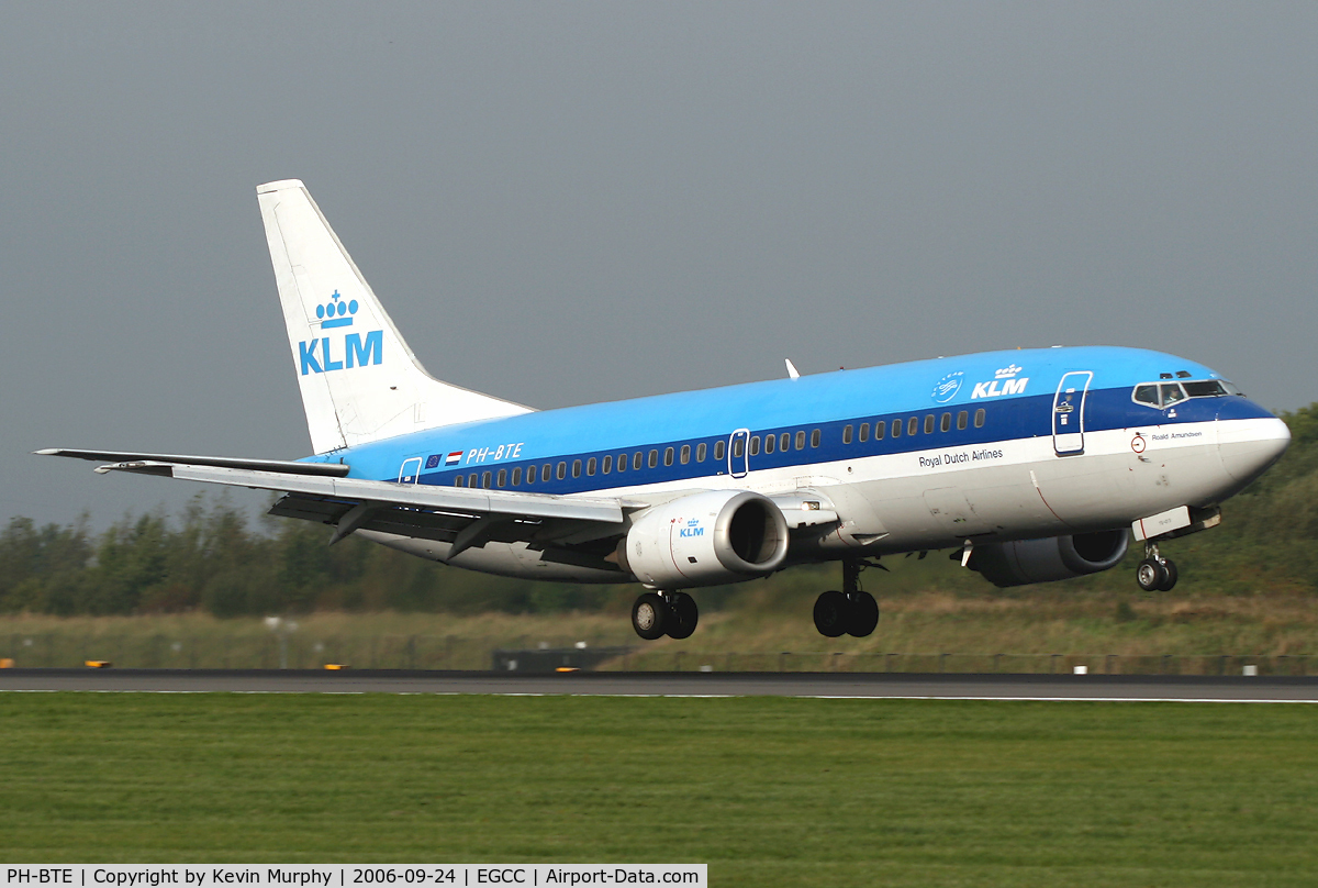 PH-BTE, 1993 Boeing 737-306 C/N 27421, KLM 737 touchdown 06R