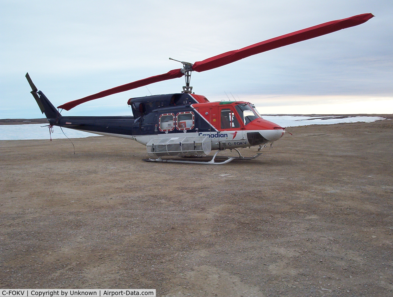 C-FOKV, 1977 Bell 212 C/N 30819, C-FOKV at Cambridge Bay Airport, Nunavut, Canada