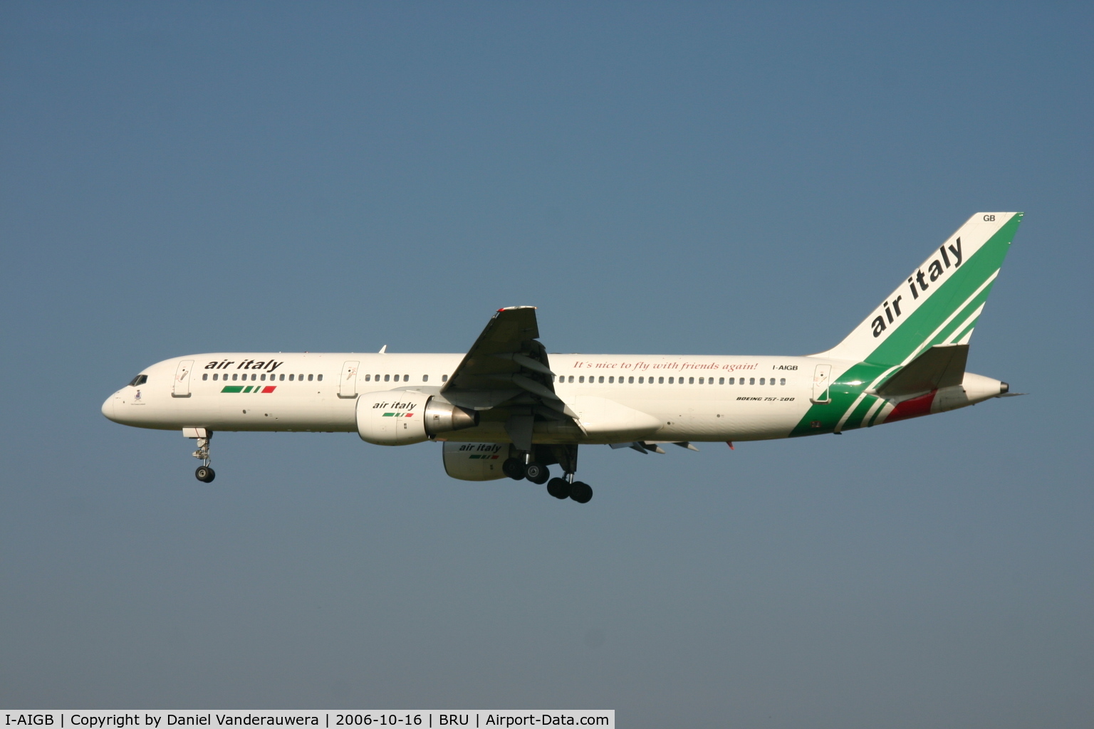 I-AIGB, 1990 Boeing 757-230/SF C/N 24738, arrival of Italian soccer team