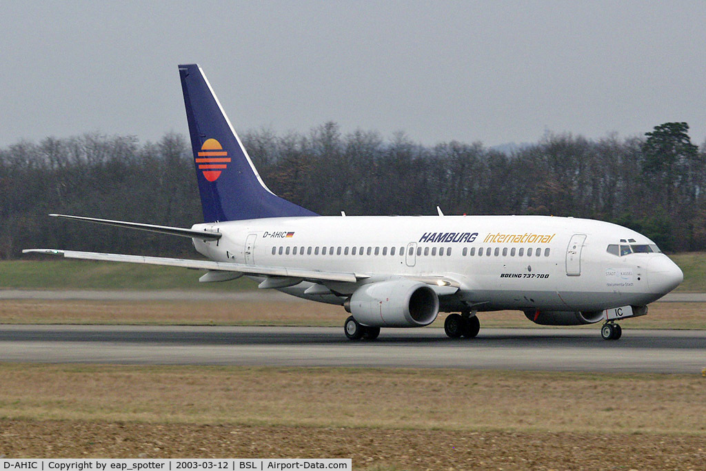 D-AHIC, 2001 Boeing 737-7BK C/N 30617, Hamburg International departing on runway 16