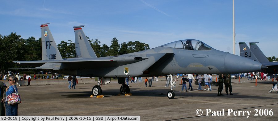 82-0019, 1982 McDonnell Douglas F-15C Eagle C/N 0832/C250, First Fighter Wing Eagle, slick with no pylons