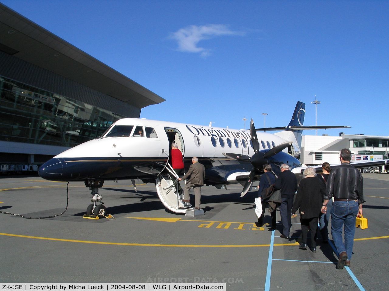 ZK-JSE, 1995 British Aerospace Jetstream 41 C/N 41046, Boarding for the 40 minute hop across the Cook Strait from Wellington to Nelson