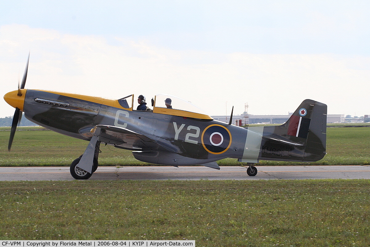 CF-VPM, 1944 North American P-51D Mustang C/N 122-39922, At Willow Run for Warbird Airshow