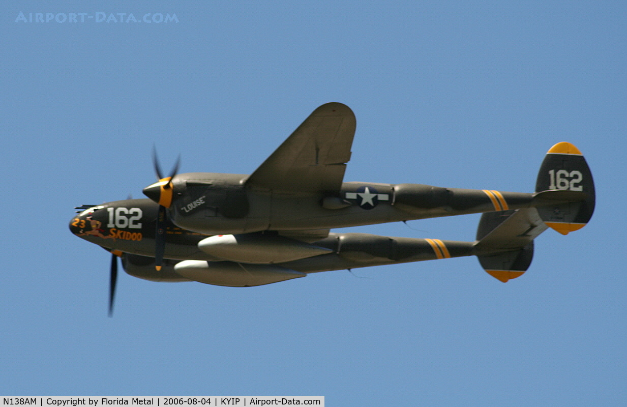 N138AM, 1943 Lockheed P-38J Lightning C/N 44-23314, Warbird: One of only two flyable P-38s