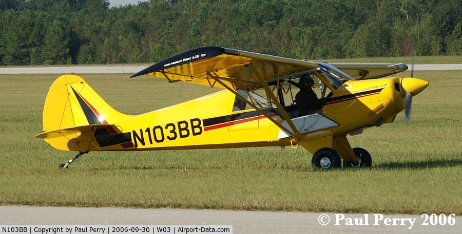 N103BB, 2000 Aviat A-1B Husky C/N 2060, Off the taxiway to park on the grass, fitting of her rugged nature