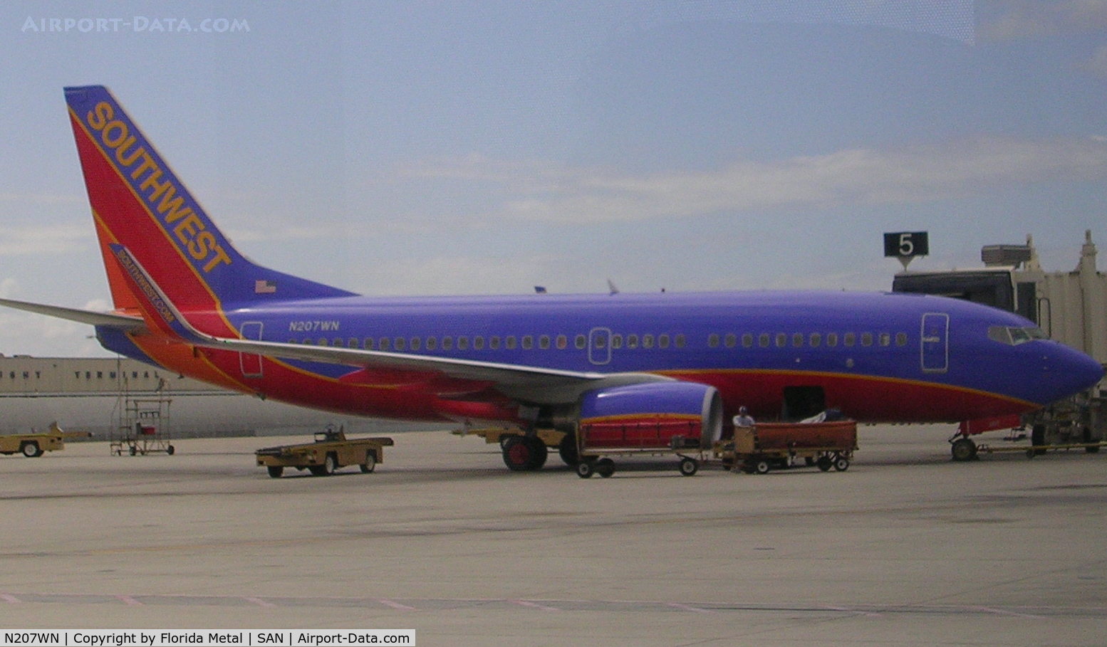 N207WN, 2005 Boeing 737-7H4 C/N 34012, Southwest