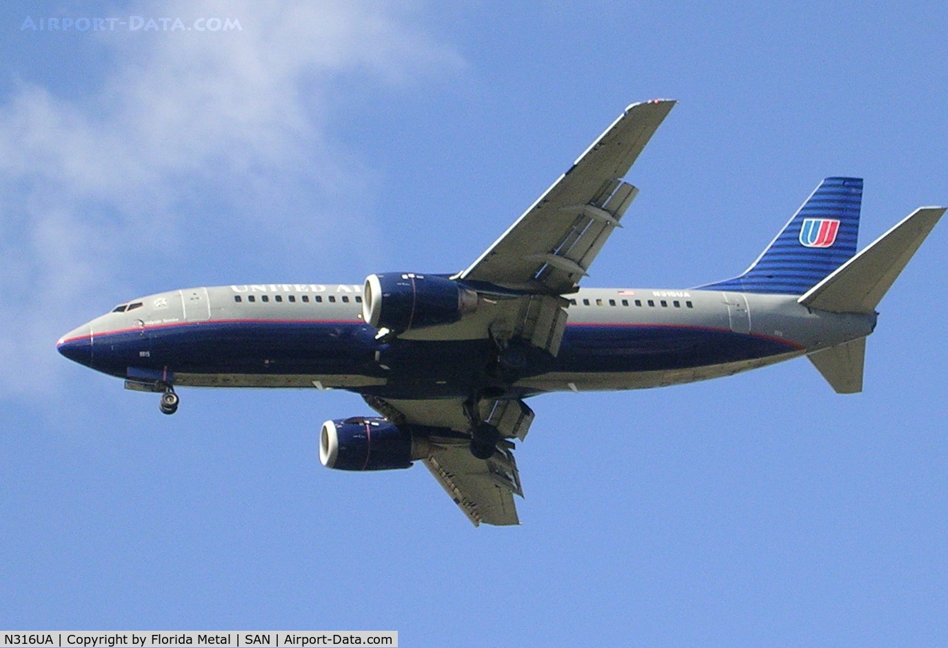 N316UA, 1988 Boeing 737-322 C/N 23948, Balboa
