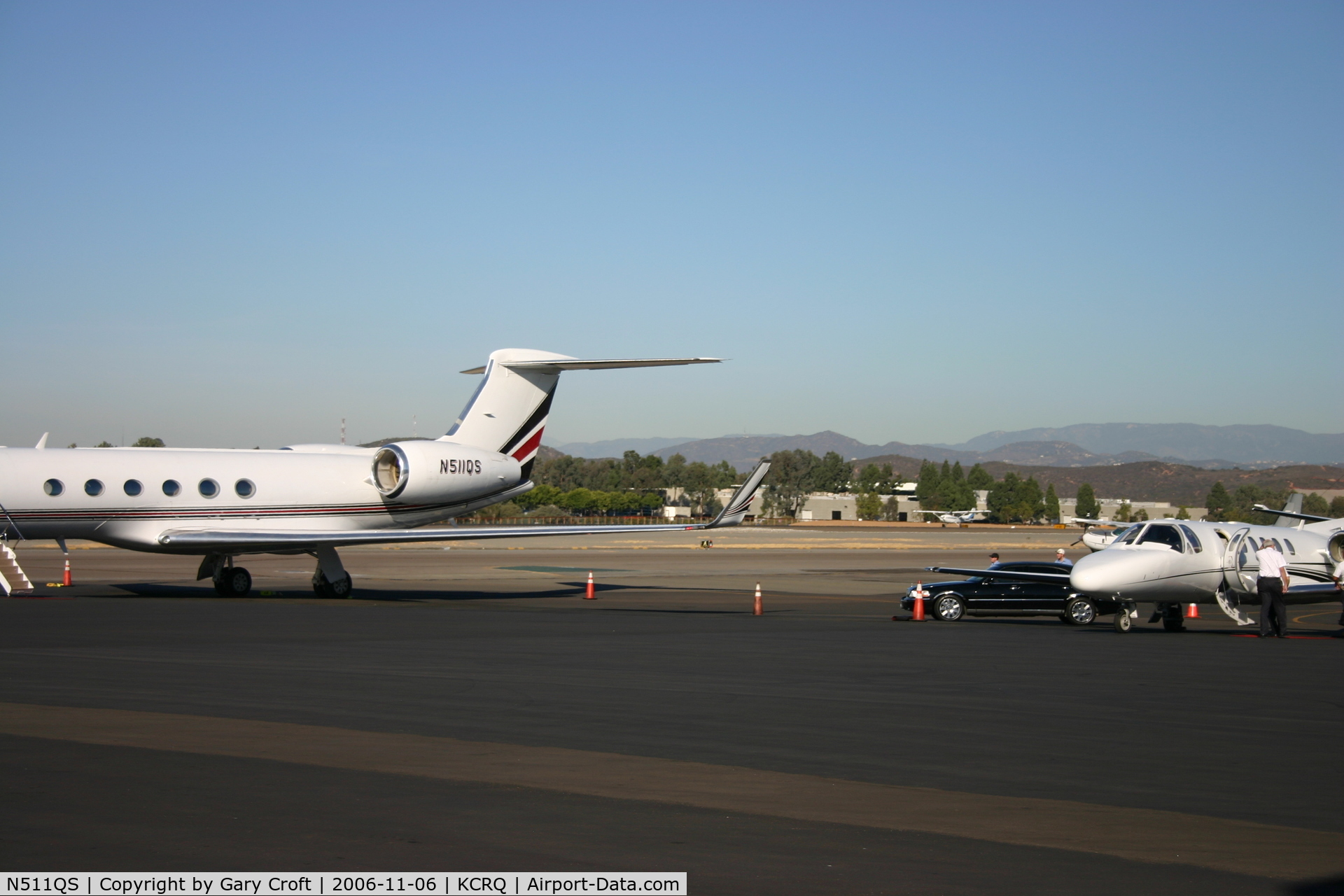 N511QS, 2001 Gulfstream Aerospace G-V C/N 647, Departing Mc Clellean Palomar Airport