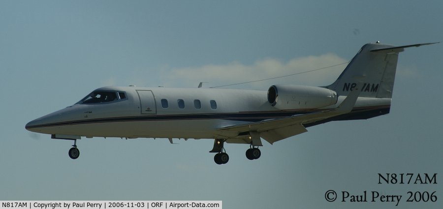 N817AM, 1982 Gates Learjet 55 C/N 069, Making a hop from Pennsylvania to Virgina