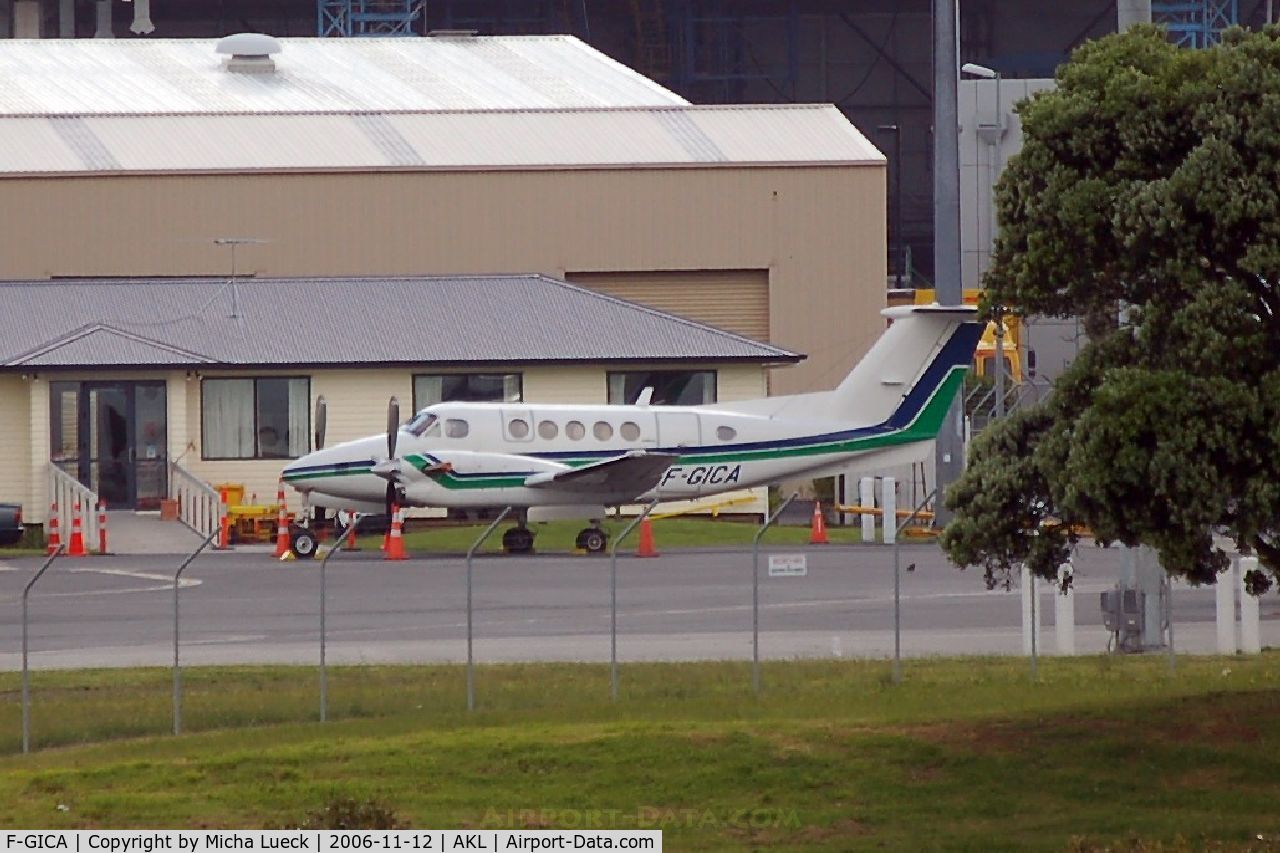 F-GICA, 1988 Beech Super King Air 300LW C/N FA-146, Far away from home, this French-registered Beech Super King Air300 was seen in Auckland, New Zealand