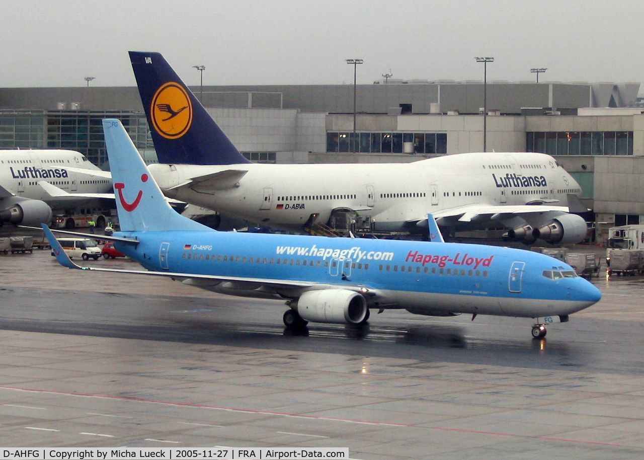 D-AHFG, 1998 Boeing 737-8K5 C/N 27989, A nasty November day in Frankfurt