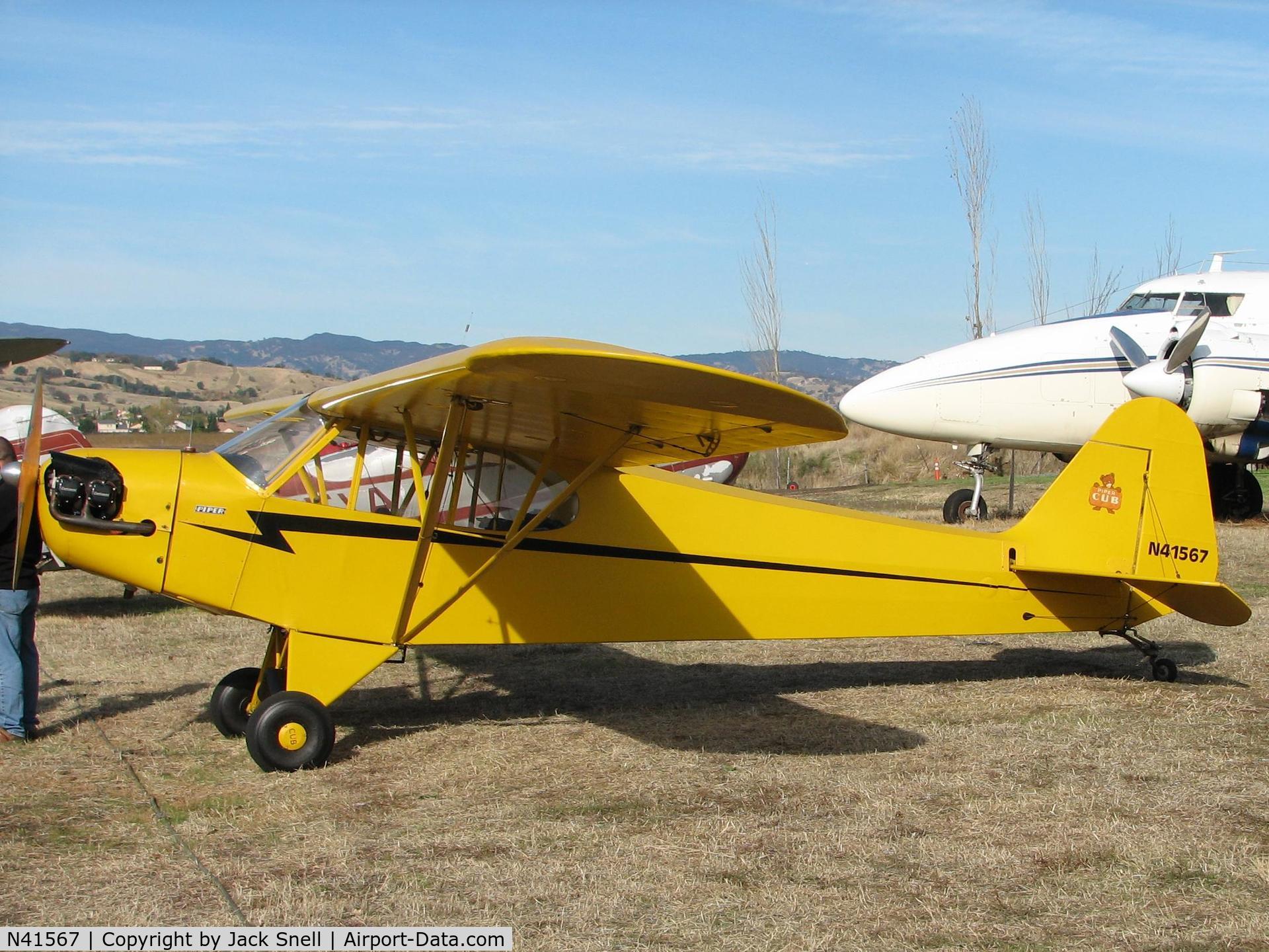 N41567, 1942 Piper J3C-65 Cub Cub C/N 9047, Taken at the Nut Tree Airport in Vacaville, Ca.