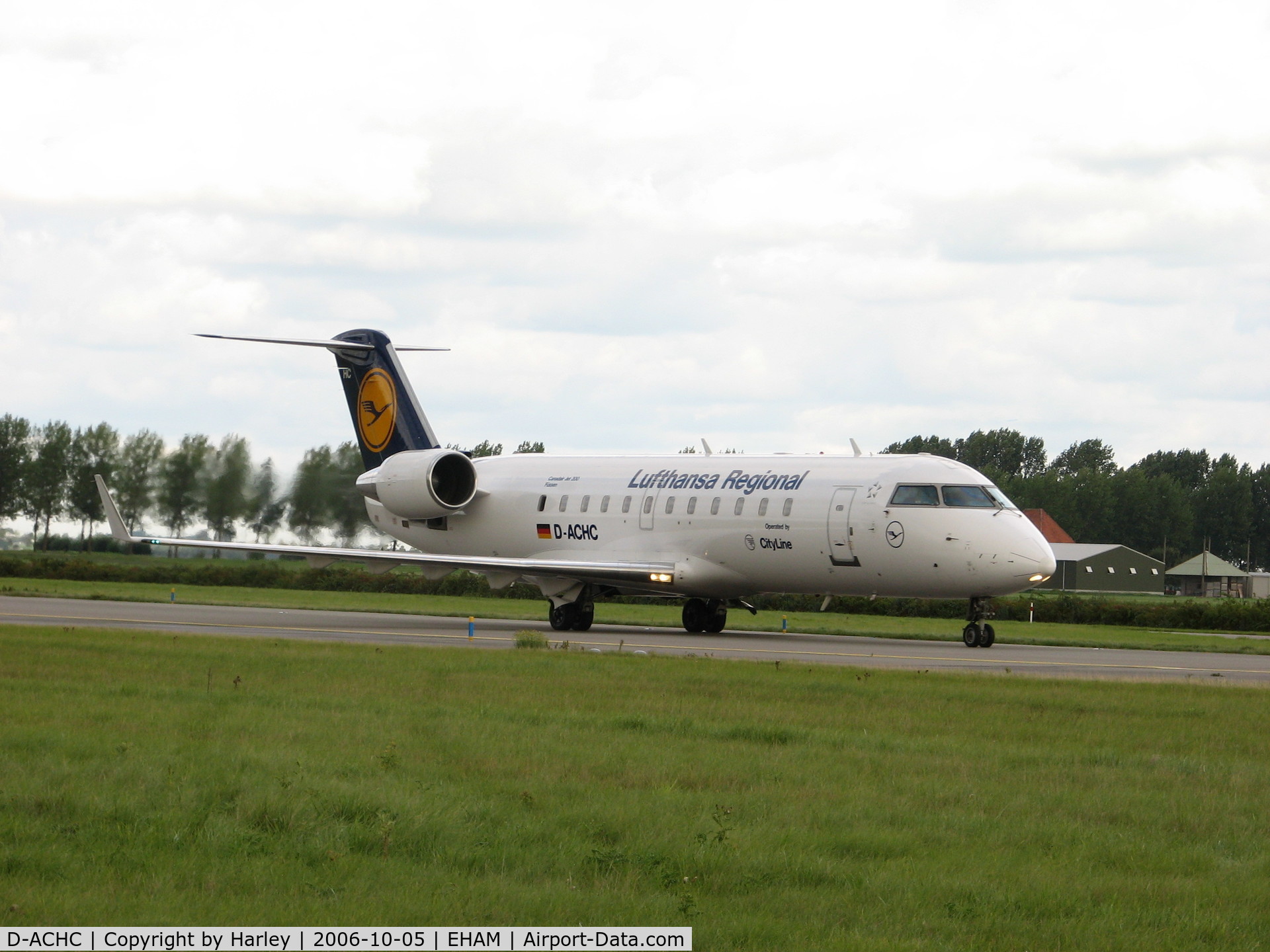 D-ACHC, 2000 Canadair CRJ-200LR (CL-600-2B19) C/N 7394, taxiing at EHAM after landing on 18R