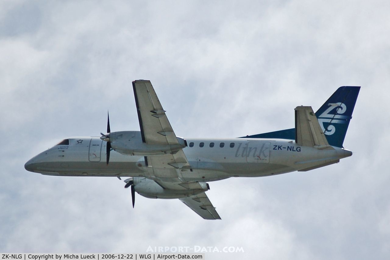 ZK-NLG, Saab SF340A C/N 340A-151, Climbing out of Wellington